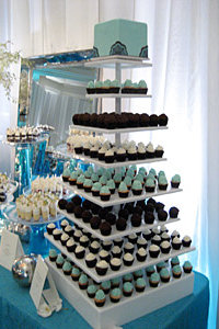 Tiffany Blue & Chocolate Brown Cupcakes