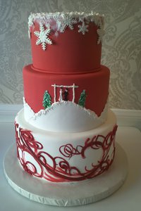 Winter Themed Wedding Cake