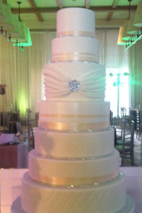 7 Tier Textured Bling Cake