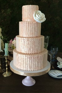 Champagne Sequin Wedding Cake