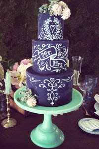 Romantic Chalkboard Wedding Cake