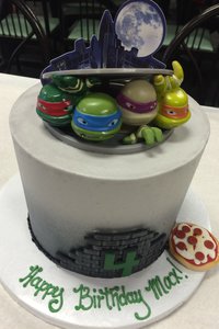 Ninja Turtle Cake with Topper