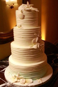 4 Tier Horizontal Whipped Exterior with Sea Shells