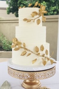 Gold Leaf Cascade with Fine Horizontal Whipped Exterior 