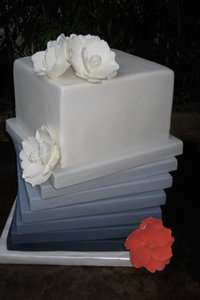8 Tier Architectural Cake with Coral Sugar Magnolia