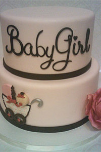Baby Girl Carriage Cake 