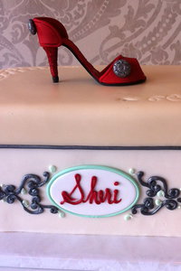 Elegant Red Shoe Cake