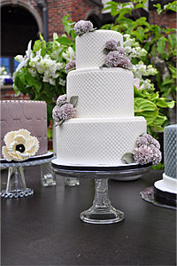  Gatsby Cake Table, Close up of White Honeycomb Cake
