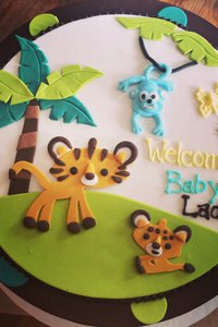 Jungle Animal Baby Shower Cake