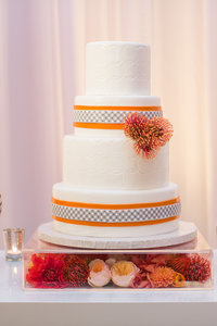 Tangerine Printed Band Cake