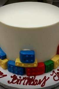 Round Buttercream Single Tier Lego Cake