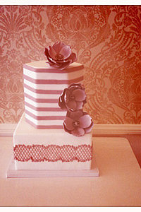 Lavender Stripe & Lace Cake 