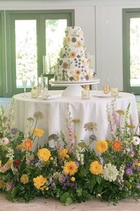 4 Tier Mixed Floral Exterior Cake