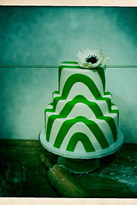 Dr. Seuss Green Diagonal Stripe Cake 