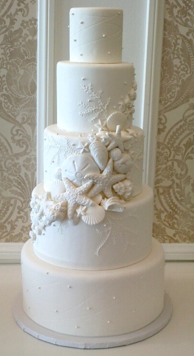 sea shell elegant wedding cake