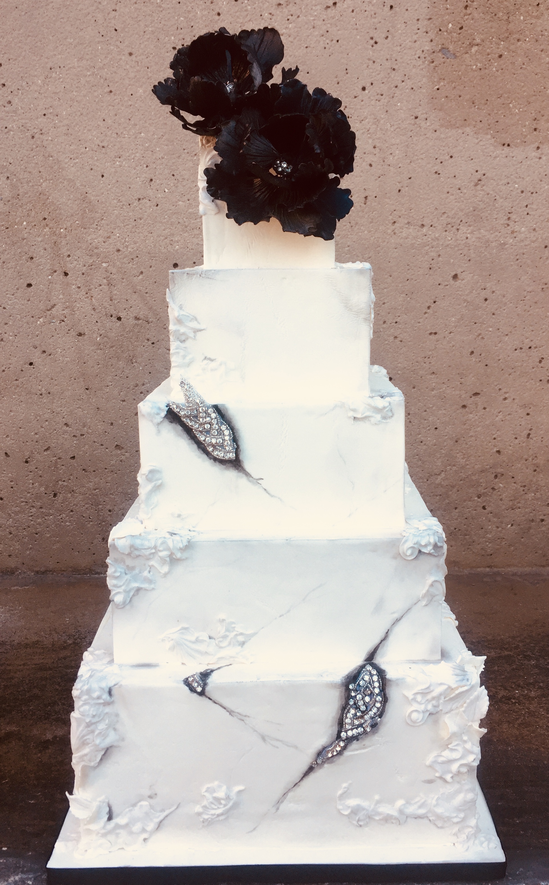 italian marble 5-tier wedding cake